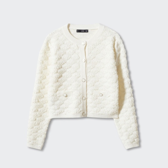 MANGO - Textured Button Cardigan (Women's Size M) - Picture 1 of 4